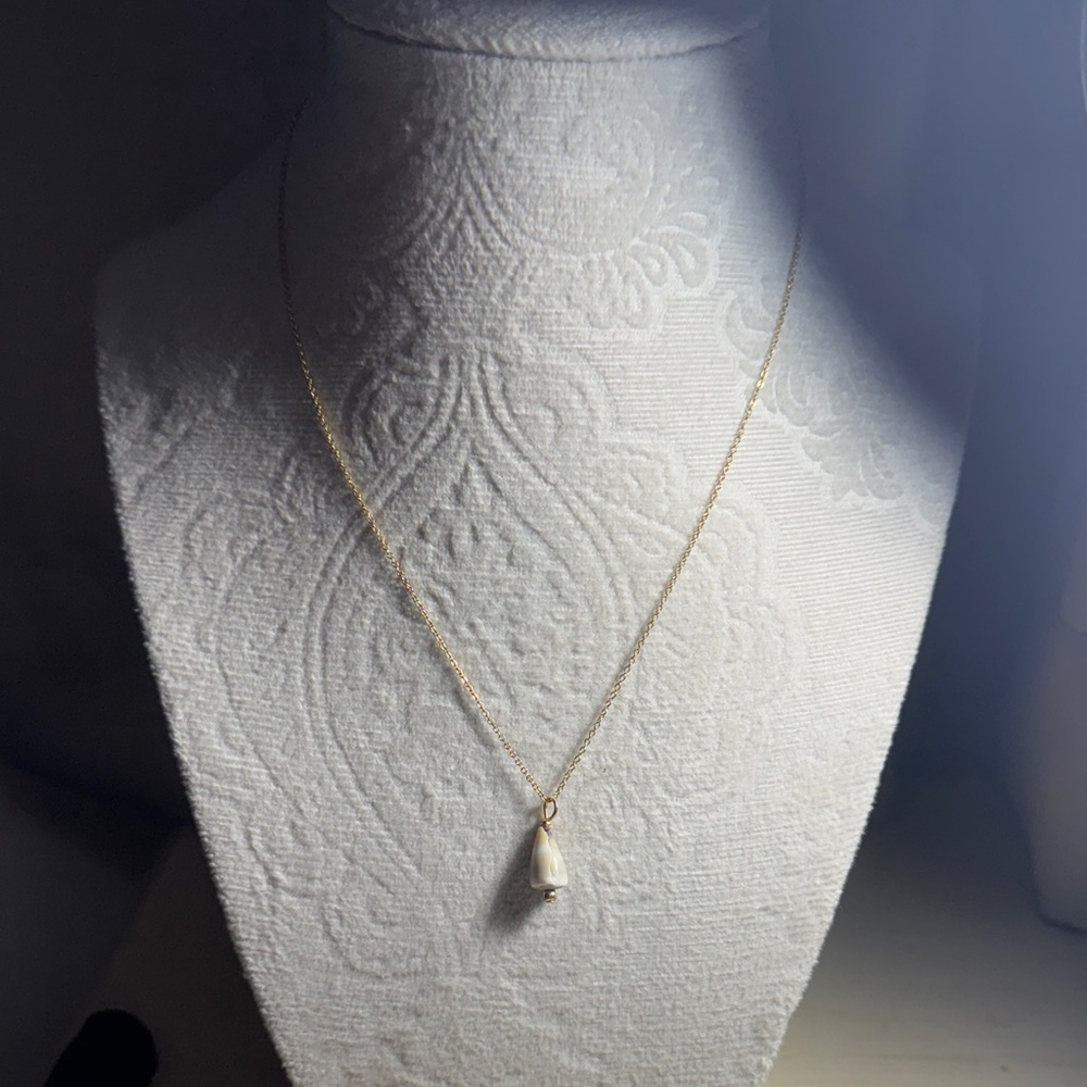 Elegant Gold Necklace with Shell Pendant